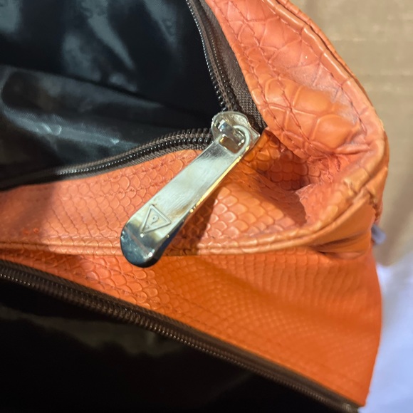 Guess large duffle tote bag orange tan cream - Picture 6 of 10